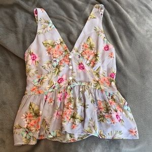 Paper crane floral blouse